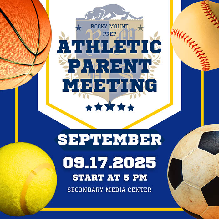 Athletic Parent Meeting - September - 09.17.2025 Start at 5 PM Secondary Media Center